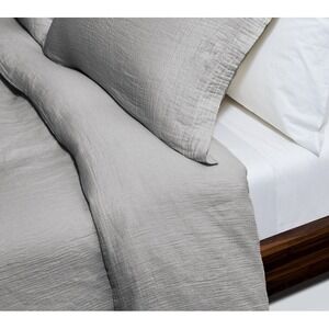 SNOWE Italian SoftTexture Duvet Cover King Size Gray Textured Gauzey Cotton